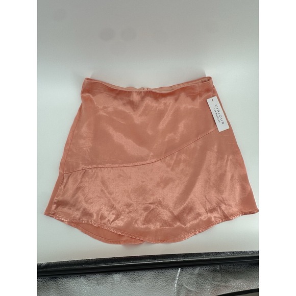 KIRIOUS LOS ANGELES Dresses & Skirts - Kirious Los Angeles Peach Satin Mini Skirt S Slip Style Silky Skirt Sexy Flirty